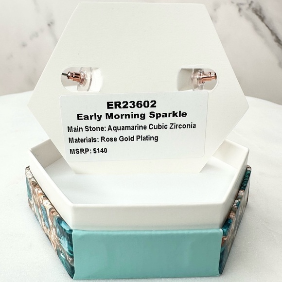 Bomb Party March Early Morning Sparkle Aquamarine Earrings ER23602 NWT - Picture 4 of 4